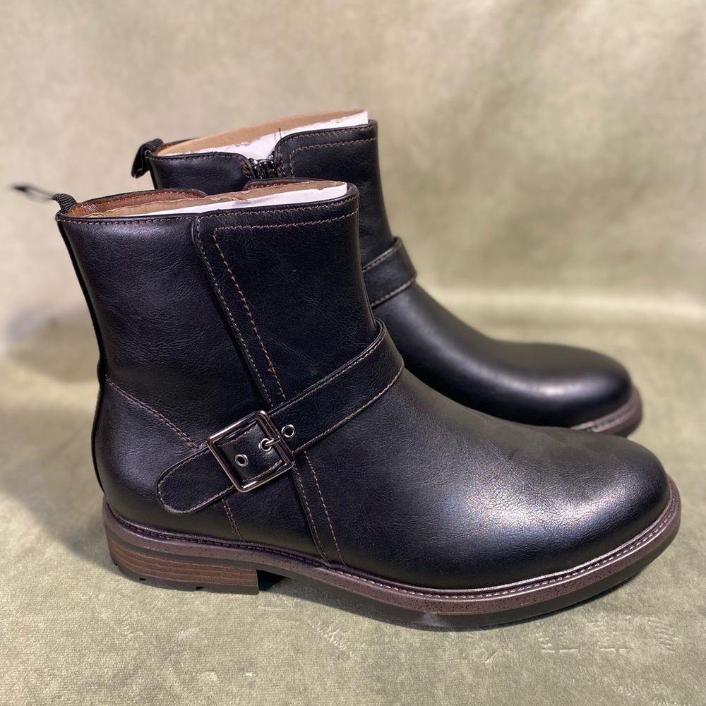 George Black Faux Leather Buckle Boots - Picture 4 of 9